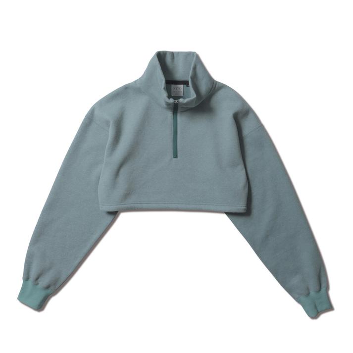 yAKTRz AN^[ W BREEZE HZ CROPPED SWEAT TOP XEFbg 221-062010 L-BLUE