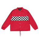 ヴァンズ コーチジャケット メンズ 【VANS】 ヴァンズ M VANS CHECKER COACH JACKET アウター 121R1090400 RED