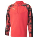 【PUMA ウェア】 プーマ ウェア INDIVIDUALFINAL WC 1/4 ZIP TOP ロングスリーブ 658273 48F.CORAL/BLK