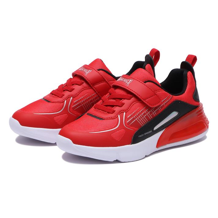 キッズ 【HAWKINS】 ホーキンス 17-21 MACH FLASH 光るキッズ ランニングシューズ HK84110M LTD R.RED/BLACK