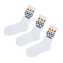 yVANSz @Y Checker Crew 3Pack SKS SOCKS 123K1210201 ABC-MART MULTI