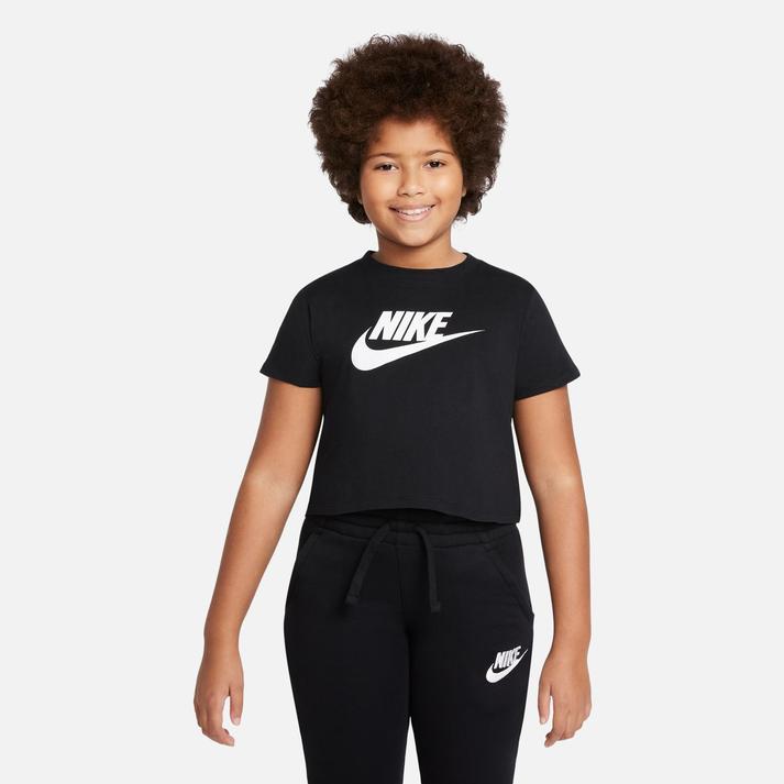 キッズ 【NIKE】 ナイキ K CROP FTR TEE ショートスリーブ DA6925 012BLACK/WHITE 1