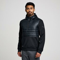 【SAUCONYアパレル】 サッカニー SOLSTICE OYSTERPUFF HOODY ソルスティスオイスターパフフーディー SAM800351-BK BLACK