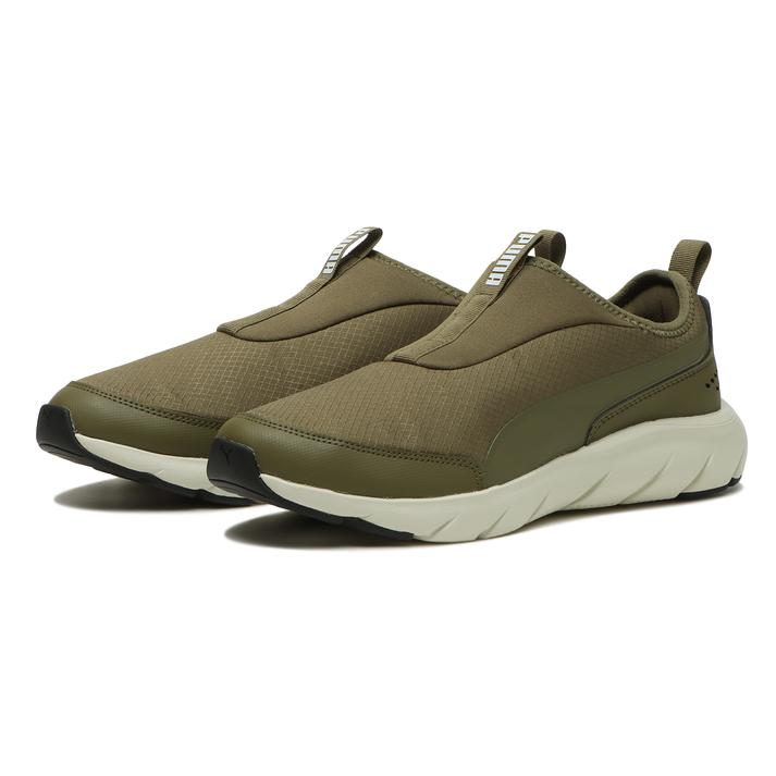  プーマ SOFTRIDE FLEX SLIP-ON SUPER WI SOFTRIDE フレックス スリップ オン スーパーワイド 379350 04OLIVE/S.GRAY