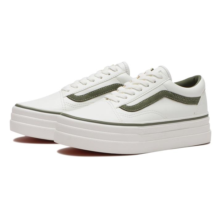 【VANS】 ヴァンズ OLD SKOOL 3SOLE オールドスクール 3ソール V36CF 3SOLE WHITE/GREEN