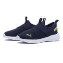 キッズ 【PUMA】 プーマ 17-21 RICKIE RUNNER NU PS SLIP リッキー ランナー NU PS スリップオン 397540 ABC-MART限定 *01NAVY/LIME.P