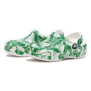 キッズ 【crocs】 クロックス 18-21 CLS DUKE PRINT CLOG K キッズクラシックデュークプリントクロッグ 210007-3WH GREEN IVY