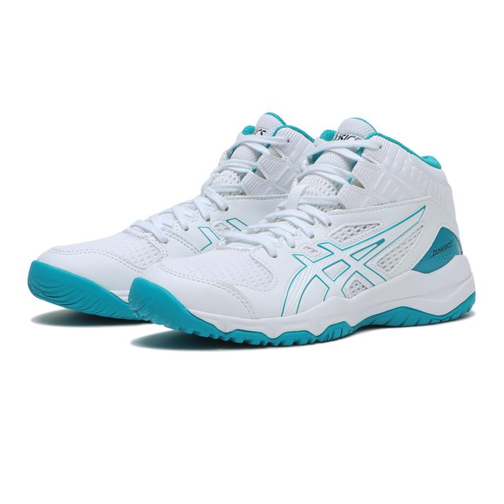 ジュニア 【ASICS】 アシックス 20-25 DUNKSHOT MB 9 20-25ダンクショットMB9 1064A006.109 WHITE/LAGOON