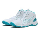 ジュニア 【ASICS】 アシックス 20-25 DUNKSHOT MB 9 20-25ダンクショットMB9 1064A006.109 WHITE/LAGOON かかとが細い、足囲が細いなどジュニア世代特有の足形の特徴に対応したジュニア専用ラストを採用し、フィット性を追求。ミッドソール中央部に周辺部と比較してやわらかい部分を設け、体重移動がしやすいようにガイダンス。またミッドソール前足部のサイドには屈曲溝を配置し、筋力の発達していないジュニアプレーヤーでも屈曲しやすい構造に。足首周りのアッパー内部にE.V.A.シートを配置し、関節の発達しきっていないジュニアプレーヤーの足首の倒れこみを抑制。 サイズ目安はこちら 【サイズ目安】(個人差がございますので、あくまでも目安とお考え下さい。)このシューズの作りは標準です。素材=人工皮革（=合成皮革）・合成繊維・合成樹脂・ゴム 【ご購入前に必ずこちらをご確認ください。 】 [ABCMART][ABCmart][abcmart][ABCマート][abcマート][エービーシーマート][エービーシー][エービーシー マート]