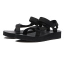 【TEVA】 テバ W MIDFORM UNIVERSAL LEATHER ミッドフォールユニバーサルレザー T1102435 BLK 【ご注意】こちらの商品は弊社実店舗からも集約(入荷)するため、「靴箱の破損、色あせ、プライス貼付、剥がし跡」「靴箱内の包装用紙破れ、商品タグなどが無い状態」「履きジワやボンドの付着、若干のシミ、汚れ」が生じる場合がございます。また、正規の靴箱が著しく破損している状態時には代替の靴箱を使用する場合もございます。尚、弊社実店舗から集約しました商品は検品を行って販売可能な商品をご案内致しております。その為、商品の状態の指定はできませんので予めご了承下さい。※こちらの商品につきましては下記ご利用ガイドをご確認下さい。■ご利用ガイド 耐水性で地球にやさしいUnifi Repreve再生ポリエステルウェビングのアッパーは非常に耐久性が高く、速乾性も抜群。　アッパーデザインは一番シンプルで合わせやすいユニバーサルストラップシステム。　薄すぎず、高すぎないが少し盛れる丁度良い高さのミッドソール。 サイズ目安はこちら 【サイズ目安】(個人差がございますので、あくまでも目安とお考え下さい。)このシューズの作りは標準です。素材=天然皮革・ポリエステル・ポリウレタン・ナイロン※天然皮革を使用しているため、多少の色ムラや生産過程で生じる傷が多少ある場合がございますので、予めご了承ください。 【ご購入前に必ずこちらをご確認ください。 】 [ABCMART][ABCmart][abcmart][ABCマート][abcマート][エービーシーマート][エービーシー][エービーシー マート][バーゲン]