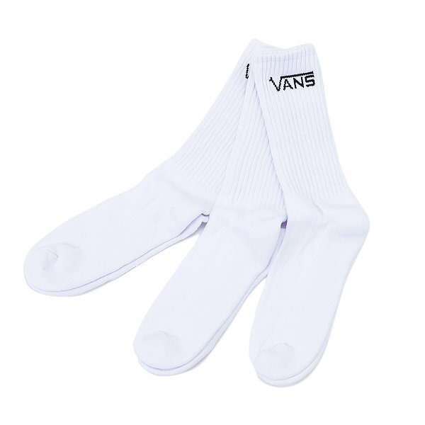 【VANSアパレル】 ヴァンズ 3足組ソックス CLASSIC CREW (9.5-13 3PK) FQ VN000XSEWHT WHITE