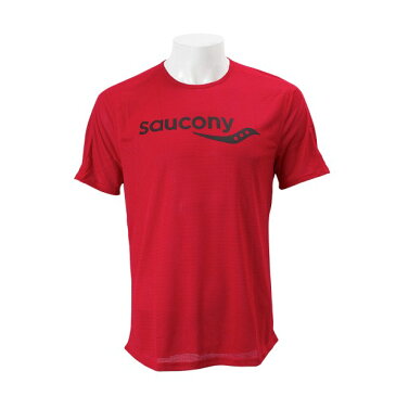 【SAUCONYアパレル】 サッカニーアパレル M SAUCONY SHORT SLEEVE ランニング Tシャツ SA81173-CR　CHERRY RED