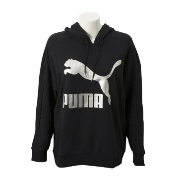 レディース 【PUMA ウェア】 W CLASSICS ロゴ フーディスウェット 579056 01ブラック S 01ブラック