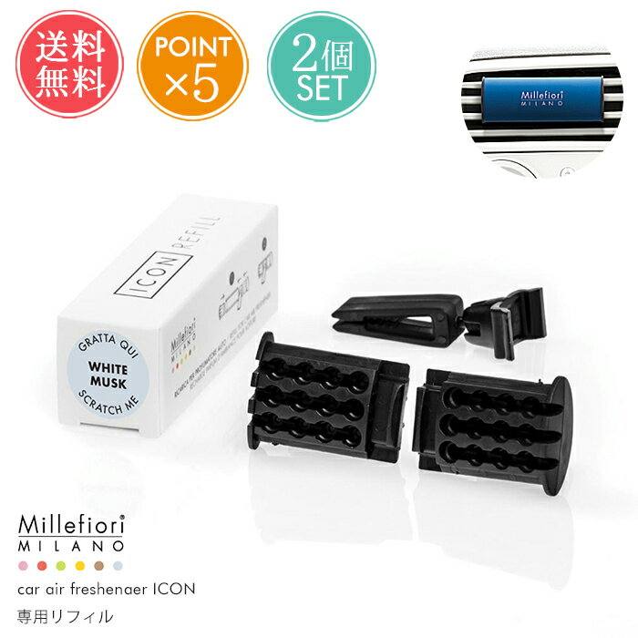 メール便送料無料 Millefiori カー エアフレッシュナー ICON 専用リフィル 2個セット ...