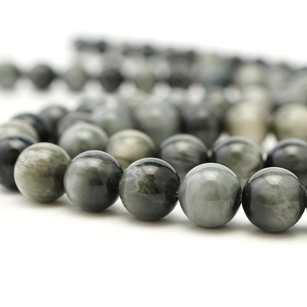 イーグルアイ ビーズ 10mm 丸玉 連売り AAA 約38cm 天然石 パワーストーン 石 丸 玉 珠 連 手芸 手作り ハンドメイド アクセサリー パーツ 素材 材料