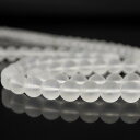 【P5倍! 5/6 9:59】 水晶 8mm 艶消し ビーズ 連売り 約38cmフロストクリスタル 天然石 パワーストーン 石 丸 玉 珠 連 手芸 手作り 自...