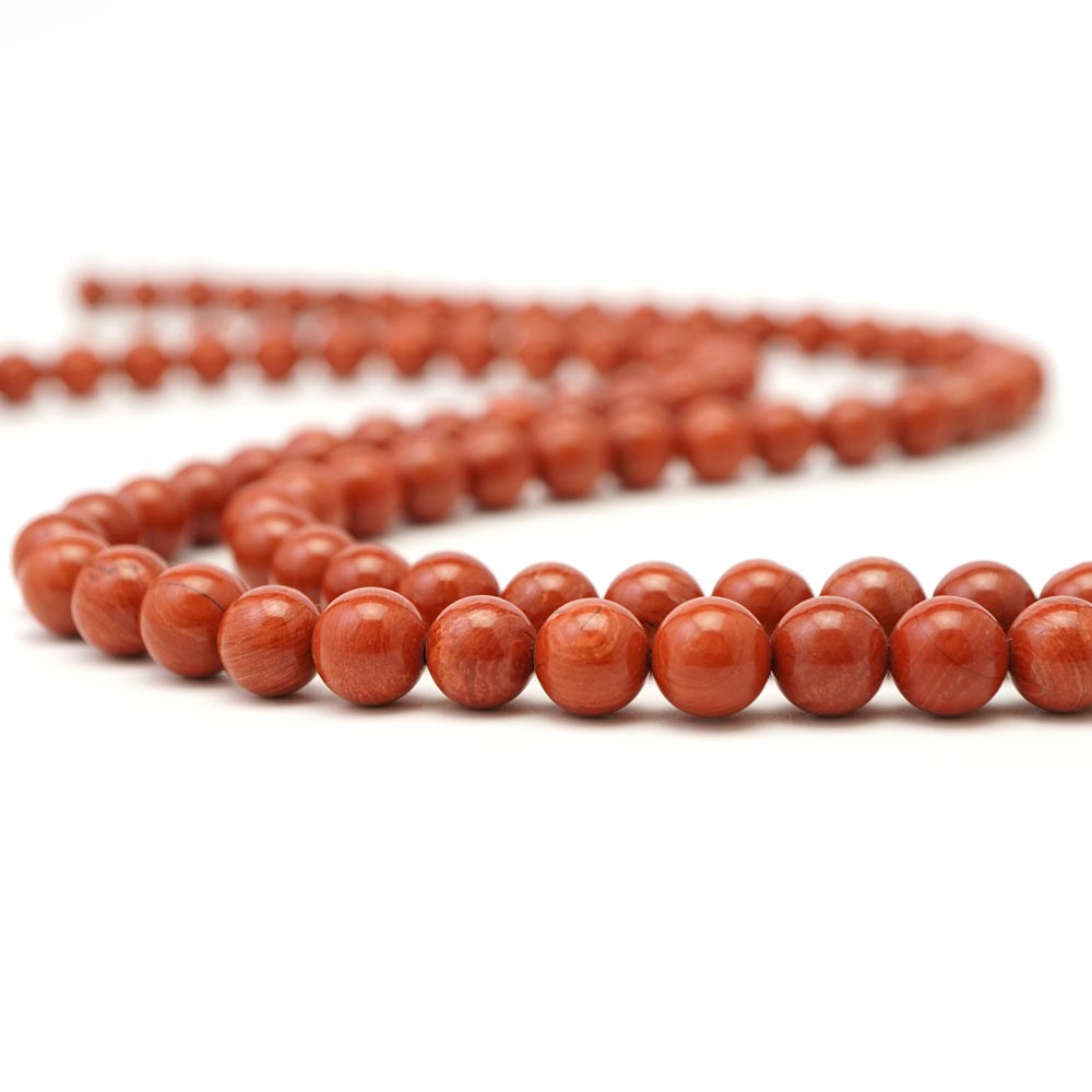 レッドジャスパー ビーズ 丸玉 8mm 連売り 天然石 パワーストーン 石 丸 玉 珠 連 手芸 手作り ハンドメイド アクセサリー パーツ 素材 材料