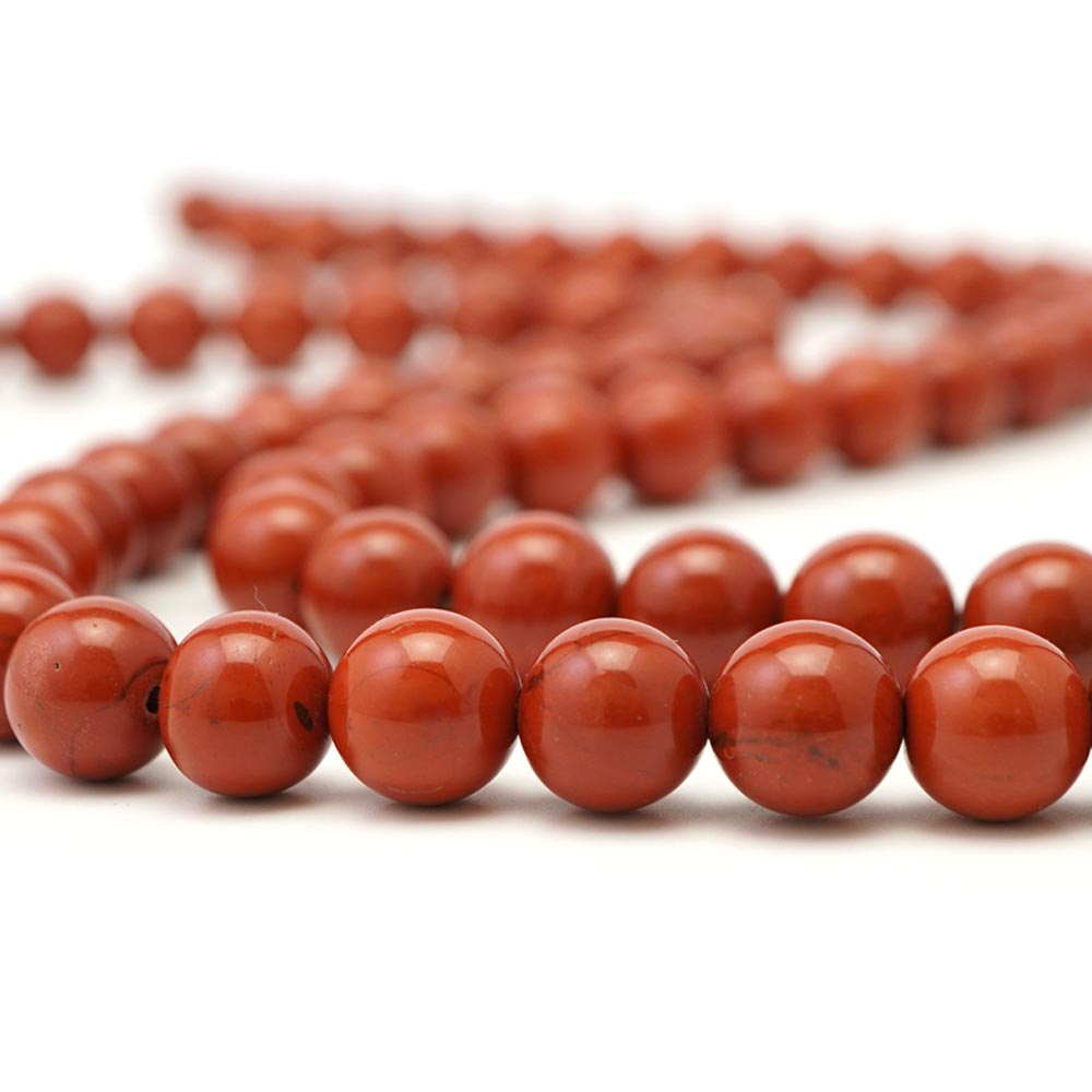 【最大10％オフクーポン配布中！】 レッドジャスパー ビーズ 丸玉 10mm 連売り 天...