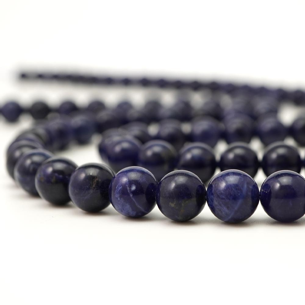 インペリアルソーダライト 10mm 丸玉 ビーズ 連売り 約38cm 方ソーダ石 天然石 パワーストーン 石 丸 ..