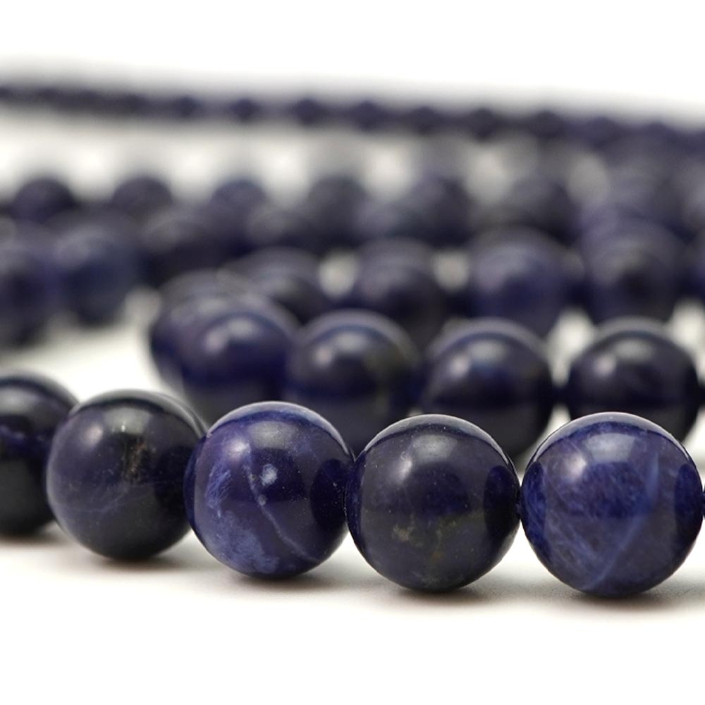 インペリアルソーダライト 10mm 丸玉 ビーズ 連売り 約38cm 方ソーダ石 天然石 パワーストーン 石 丸 玉 珠 連 手芸 手作り 自作 ハンドメイド アクセサリー パーツ 素材 材料 10ミリ