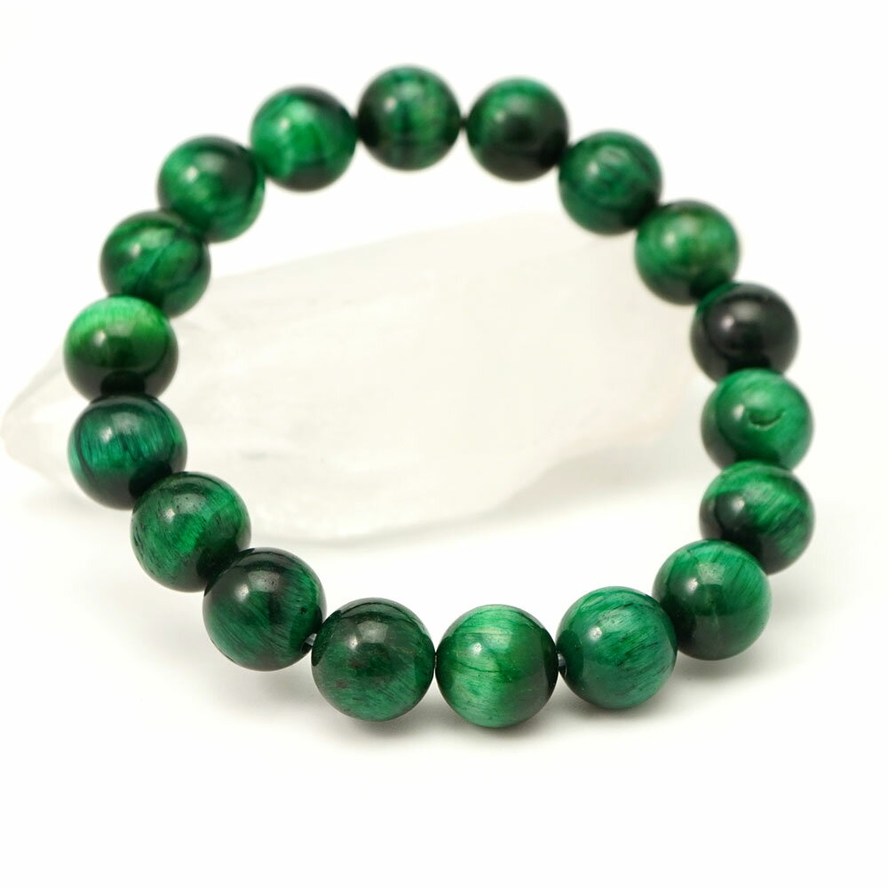 グリーンタイガーアイ 10mm 丸玉 ブレスレット アクセサリー 内周 約16cm 緑虎眼石 天然石 パワーストーン アクセ ブレスレッド 数珠 念珠 ブレス バングル メンズ レディース ギフト 贈り物 10ミリ