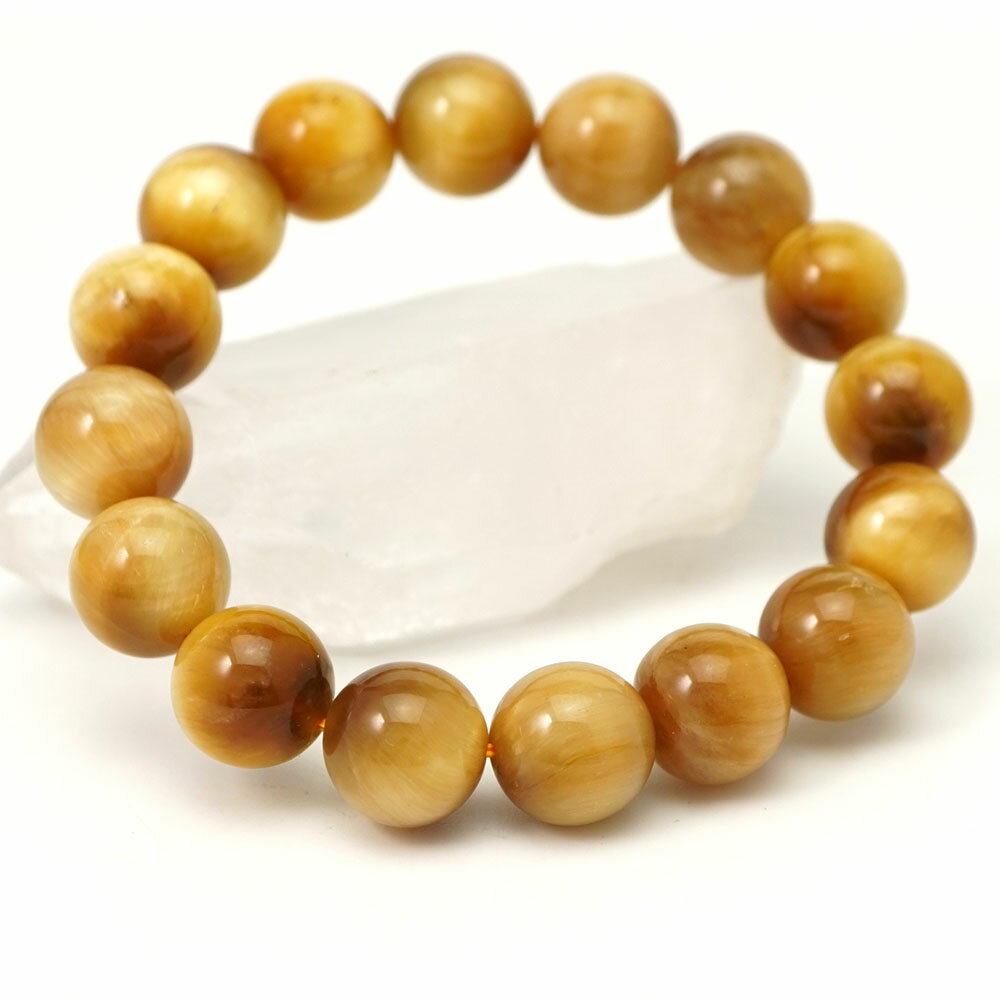 ゴールデンタイガーアイ 12mm 丸玉 ブレスレット アクセサリー 内周 約16cm 金虎眼石 天然石 パワーストーン アクセ ブレスレッド 数珠 念珠 ブレス バングル メンズ レディース ギフト 贈り物 12ミリ c1sg
