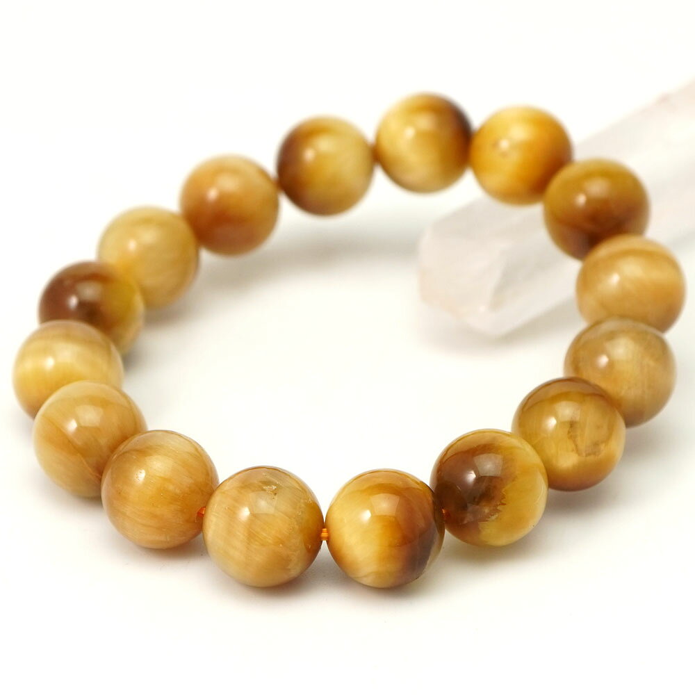 ゴールデンタイガーアイ 12mm 丸玉 ブレスレット アクセサリー 内周 約16cm 金虎眼石 天然石 パワーストーン アクセ ブレスレッド 数珠 念珠 ブレス バングル メンズ レディース ギフト 贈り物 12ミリ c1sg