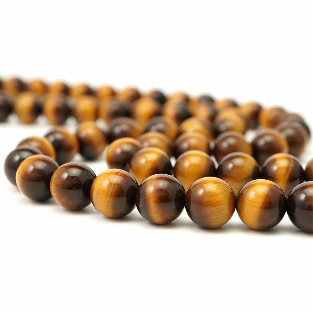 タイガーアイ 12mm 丸玉 ビーズ 連売り 約38cm AAA 虎眼石 定番 パワーストーン 連 石 丸 玉 手芸 手作..