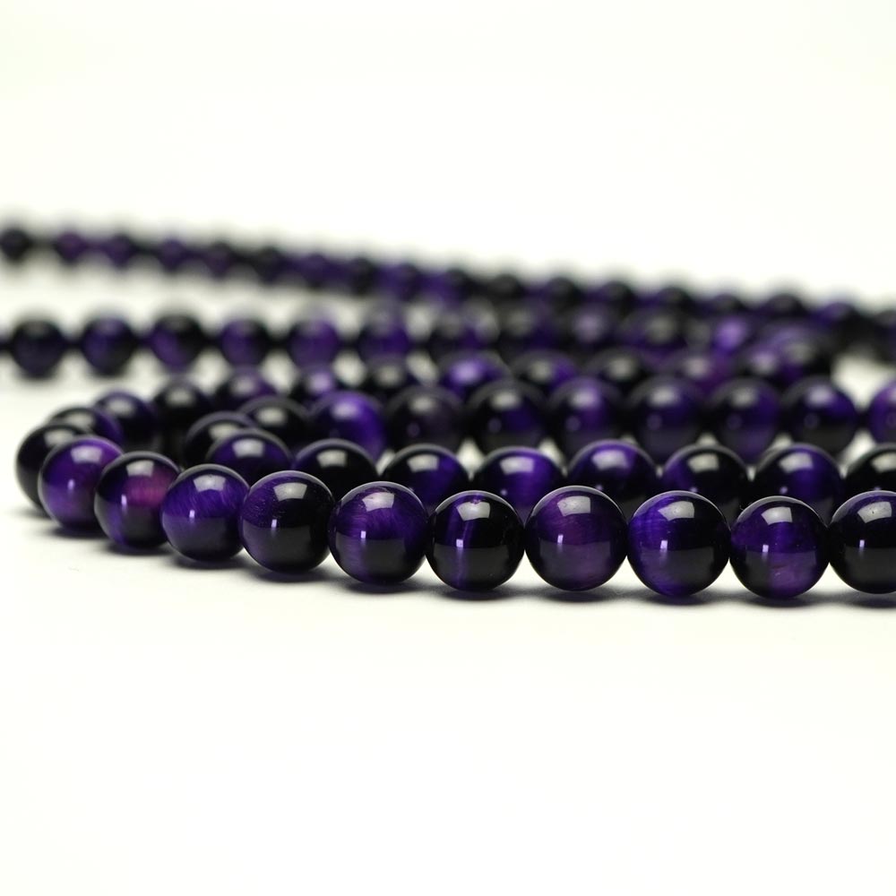【スーパーSALE限定 ポイント2倍】 パープルタイガーアイ ビーズ 丸玉 AAA 8mm 連売り 天然石 パワーストーン 石 丸 玉 珠 連 手芸 手作り ハンドメイド アクセサリー パーツ 素材 材料