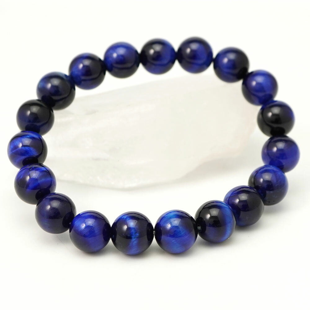 ブルータイガーアイ 10mm 丸玉 ブレスレット アクセサリー 内周 約16cm 青虎眼石 天然石 パワーストーン アクセ ブレスレッド 数珠 念珠 ブレス バングル メンズ レディース クリスマス ギフト 10ミリ cp12s