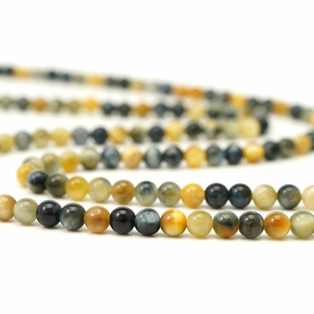 マーブルタイガーアイ 4mm 丸玉 ビーズ 連売り 約38cm AAA ゴールドシルバー 珍しい パワーストーン 連 石 丸 玉 手芸 手作り 自作 資材 ハンドメイド アクセサリー パーツ 材料 4ミリ cs2g