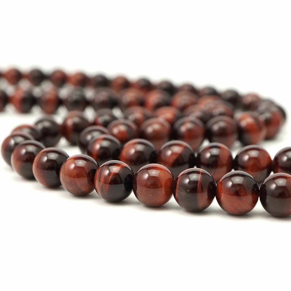 天然石名：レッドタイガーアイ 天然石英名：RedTigerEye 商品形状：連売り ビーズ径 10mm 約38cm ※ビーズ径+-0.5mm カラー：モニターの発色具合によって実際のものと色が異なる場合があります。ハンドメイドのブレスレット...