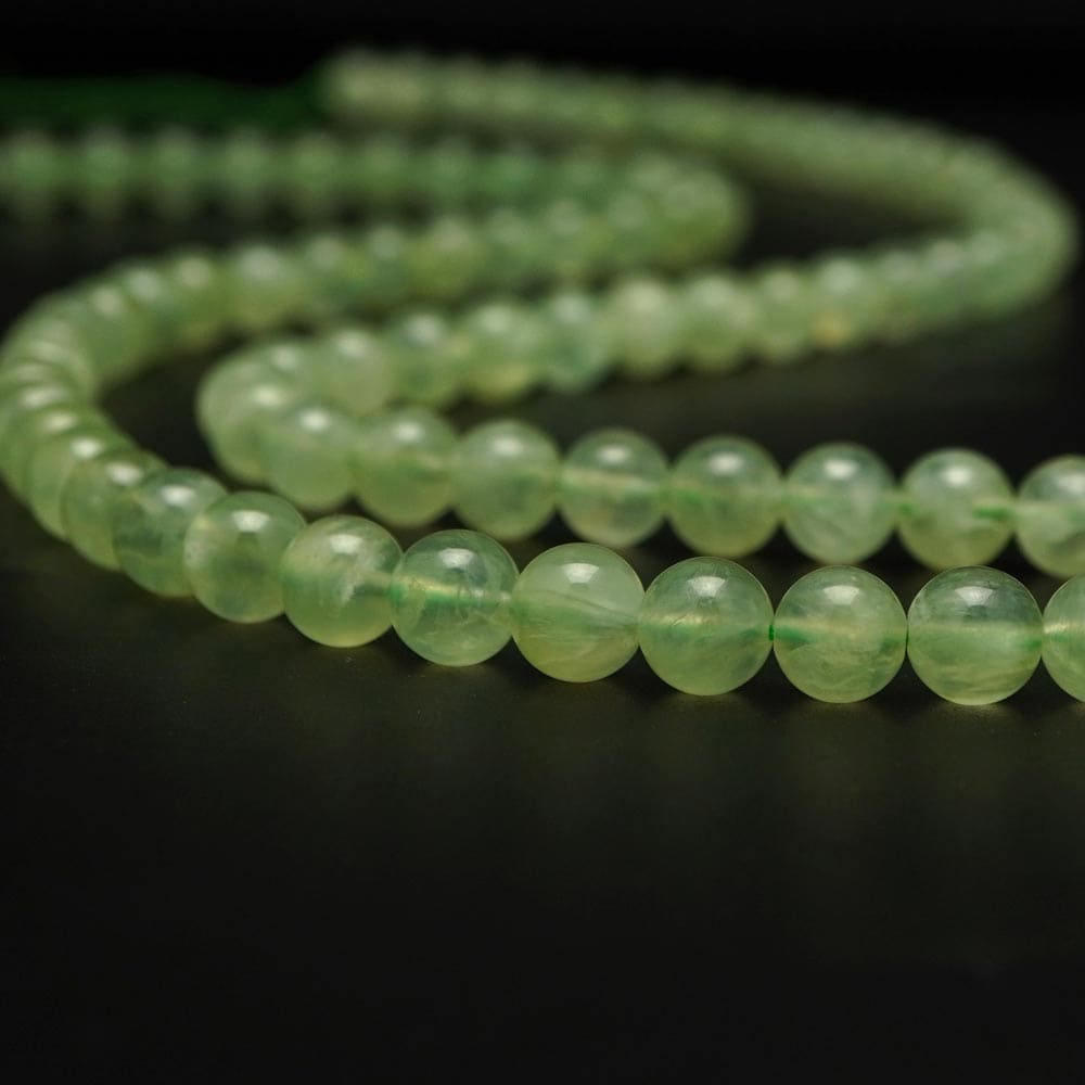 プレナイト 8mm ビーズ 丸 玉 ストーン 1連売 約38cm 天然石 連売 パーツ 素材 手作り ハンドメイド 手芸 アクセサリー ブレスレット 開運 風水 8ミリ