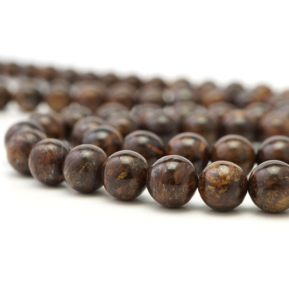 ブロンザイト ビーズ 丸玉 10mm 連売り 天然石 パワーストーン 石 丸 玉 珠 連 手芸 手作り ハンドメイ..