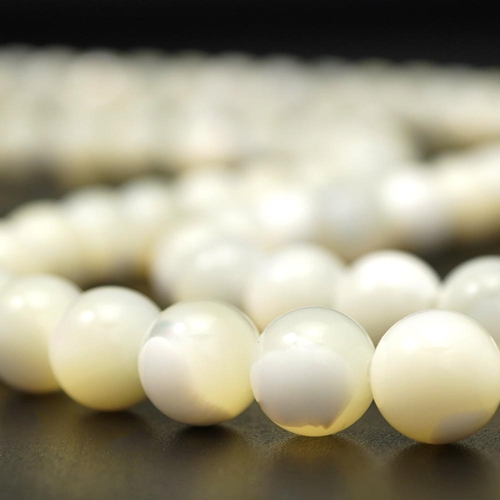 マザーオブパール 8mm ビーズ 丸 玉 ストーン 1連売 約38cm MOP 天然石 連売 パーツ 素材 手作り ハンドメイド 手芸 アクセサリー ブレスレット 開運 風水 8ミリ cp9s