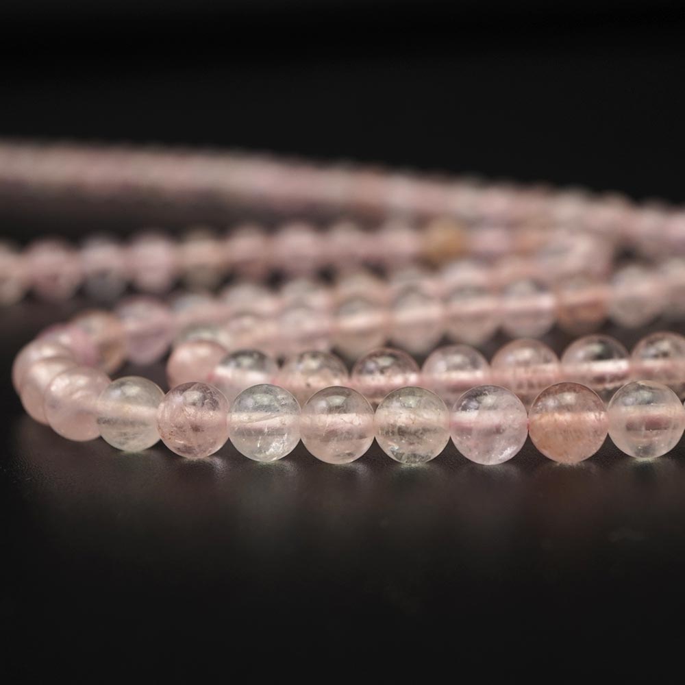 モルガナイト 6mm 丸玉 ビーズ 連売り 約38cm AAA ローズベリル 天然石 パワーストーン 石 丸 玉 珠 連 手芸 手作り 自作 ハンドメイド アクセサリー パーツ 素材 材料