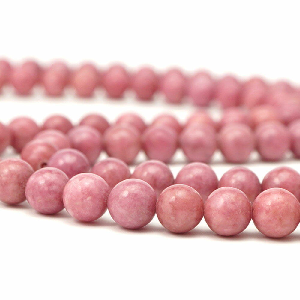 ロードナイト 8mm 丸玉 ビーズ 連売り 約38cm 薔薇輝石 ピンク パワーストーン 連 石 丸 玉 手芸 手作り 自作 資材 ハンドメイド アクセサリー パーツ 材料 8ミリ