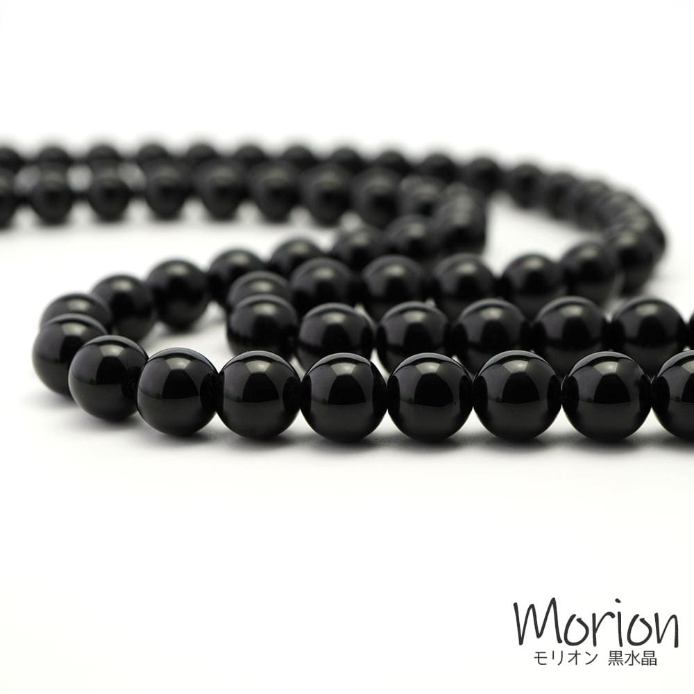 モリオン 黒水晶 10mm 丸 玉 ビーズ 1連売 約38cm AAA ブレスレット アクセサリー 手作り 厄除け 天然石 パワーストーン 連売 10ミリ パー...