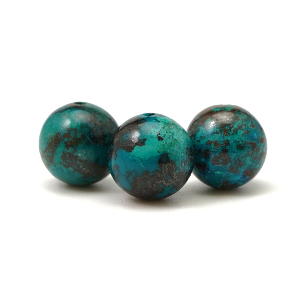 クリソコラ 10mm 丸玉 ビーズ 1粒 バラ売り コンゴ産 AAA 天然石 パワーストーン バラ 素材 パーツ ア..