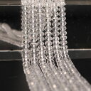 【P5倍! 5/6 9:59】 水晶 6×4mm ボタンカット ビーズ 連売り 約38cm クリスタル 多面カット 天然石 パワーストーン 石 丸 玉 珠 連 ...