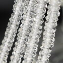 【P5倍! 5/6 9:59】 水晶 4×2mm 20面カット ビーズ 連売り 約38cm クリスタル ロンデル 天然石 パワーストーン 石 丸 玉 珠 連 手...