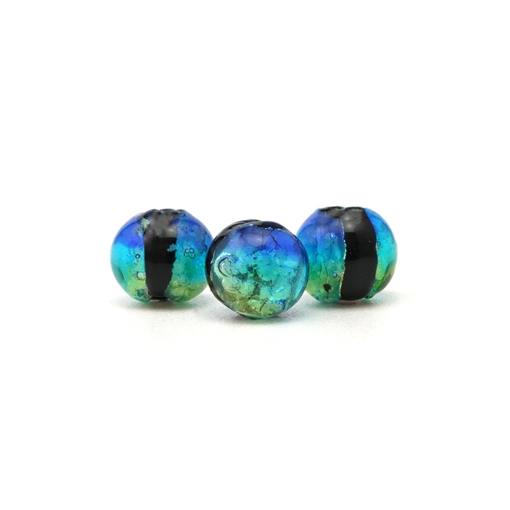 トンボ玉 6mm 1粒 丸玉 粒売り バラ売り ブルーグリーン ホタルガラス 天然石 パワーストーン バラ 素材 パーツ アクセサリーパーツ ハ..