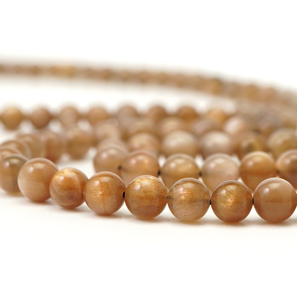 ゴールデンシャインムーンストーン 6mm 丸玉 ビーズ 連売り 約38cm 希少 天然石 パワーストーン 石 丸 玉 珠 連 手芸 手作り 自作 ハンドメイド アクセサリー パーツ 素材 材料 cp7s