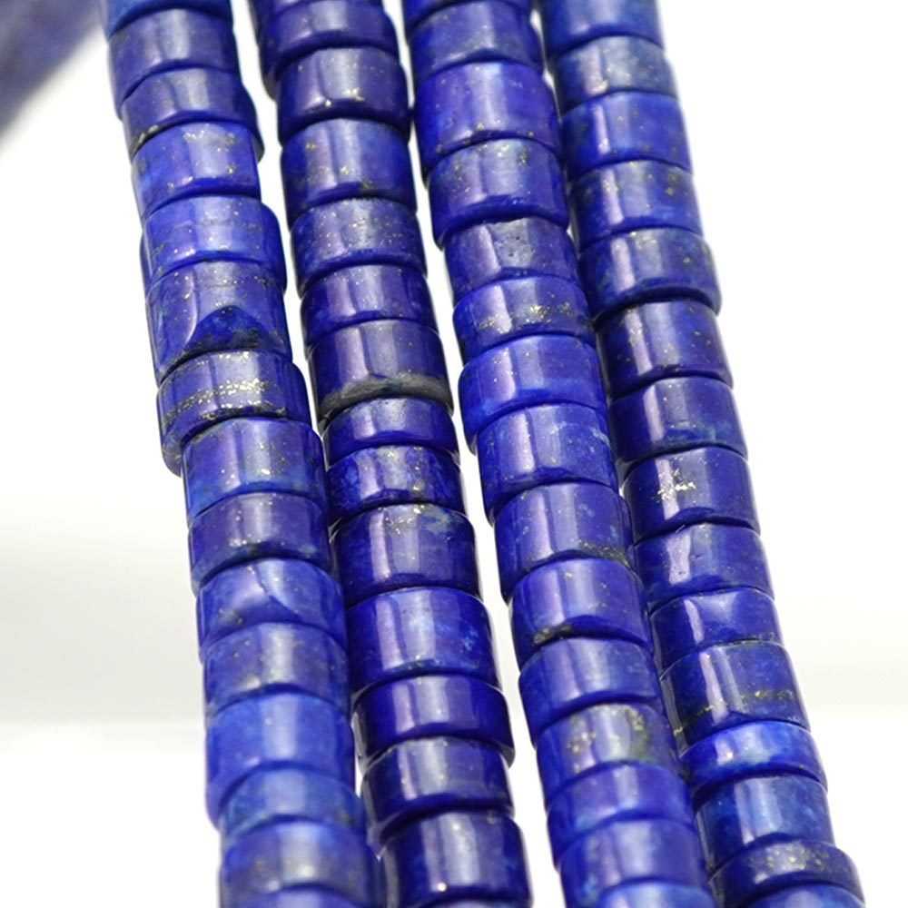 ラピスラズリ 6×4mm シリンダー ビーズ 連売り 約38cm 瑠璃 筒型 天然石 パワーストーン 石 丸 玉 珠 連 手芸 手作り 自作 ハンドメイド アクセサリー パーツ 素材 材料 6ミリ cp6s