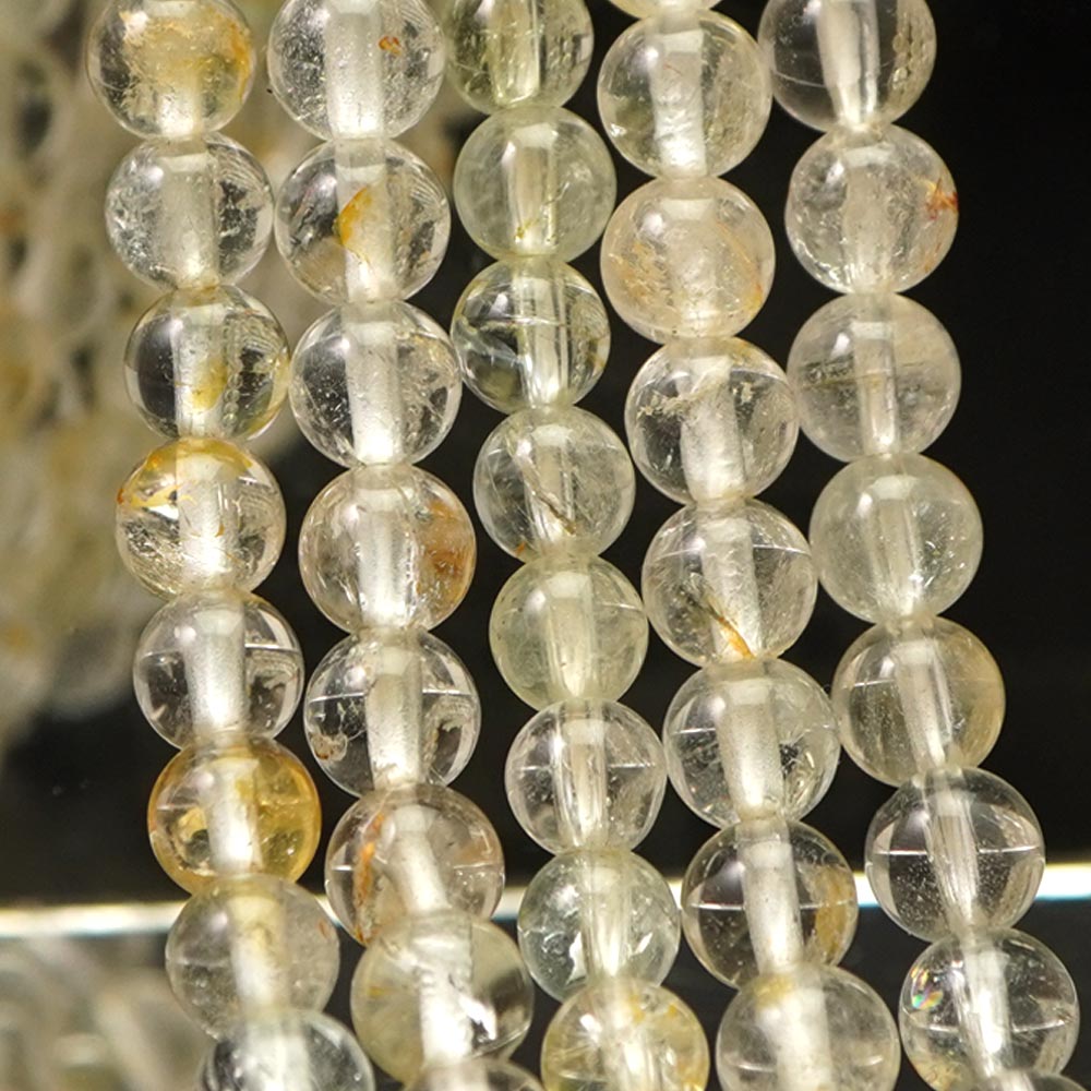 ナチュラルトパーズ 6mm 丸玉 ビーズ 連売り 約38cm 11月誕生石 黄玉 天然石 パワーストーン 石 玉 珠 ..