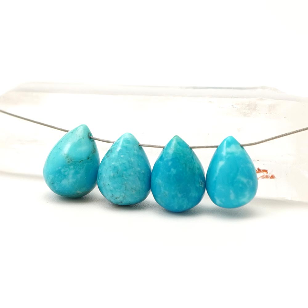 ターコイズ 10×8×8mm プレーンドロップ ビーズ 1粒売り バラ売り 美麗 アリゾナ 天然石 カットビーズ 粒 バラ 石 珠 手芸 手作り 自作 ハンドメイド アクセサリー パーツ 材料 素材