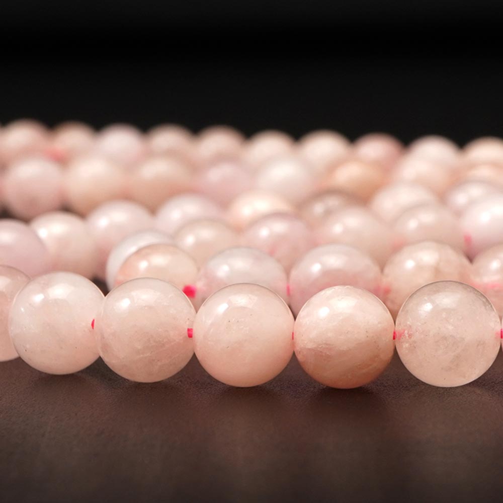 ミルキーモルガナイト 8mm 丸玉 ビーズ 連売り 約38cm モルガン石 かわいい 天然石 パワーストーン 石 丸 玉 珠 連 手芸 手作り 自作 ハンドメイド アクセサリー パーツ 素材 材料 c1sg
