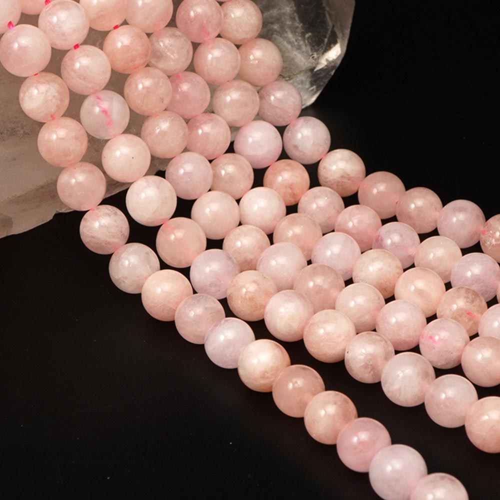 ミルキーモルガナイト 8mm 丸玉 ビーズ 連売り 約38cm モルガン石 かわいい 天然石 パワーストーン 石 丸 玉 珠 連 手芸 手作り 自作 ハンドメイド アクセサリー パーツ 素材 材料 c1sg