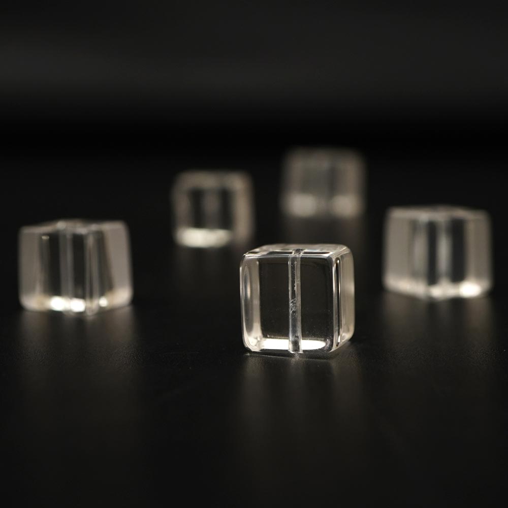 水晶 12mm キューブ ビーズ 1粒 バラ売り 四角い アクセント 天然石 パワーストーン バラ 素材 パーツ アクセサリーパーツ ハンドメイド パーツ 自作