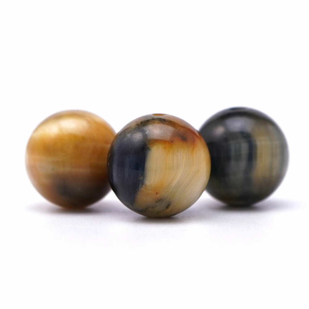 マーブルタイガーアイ 12mm 丸玉 ビーズ 粒売り 3粒1セット ゴールドシルバー 珍しい 天然石 パワーストーン バラ 素材 アクセサリーパーツ ハンドメイド パーツ 自作 12ミリ